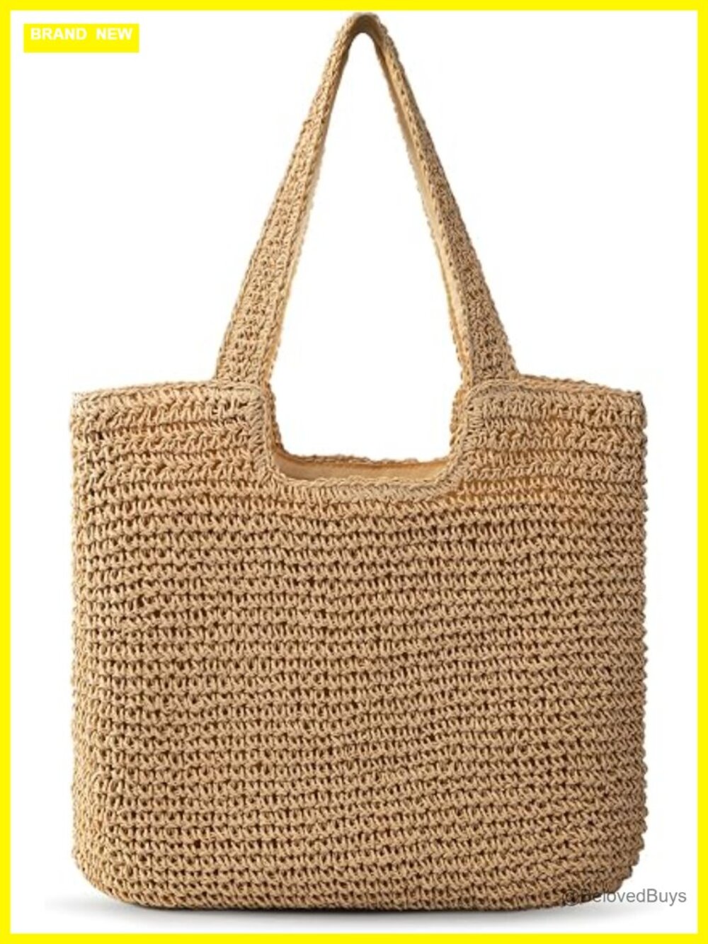 Large Woven Straw Tote Beach Bag for Women, Lightweight, Foldable, Zip Top
